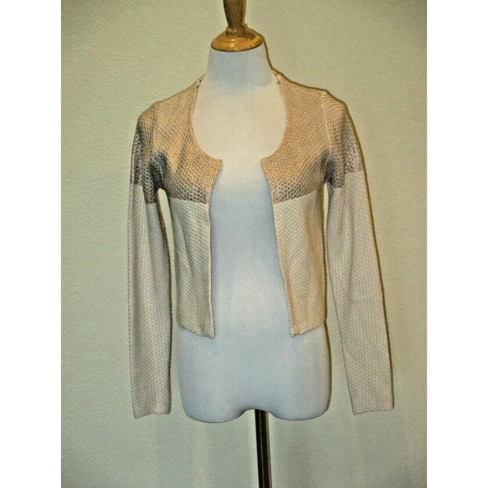REISS Wallis Foil Print Crop Cardigan Blush Pink Wool Blend- Size Small- NWT